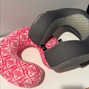 Gray and Pink Travel Neck Pillow